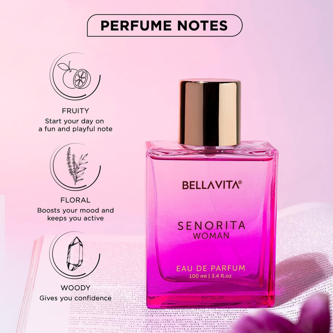 Bellavita Luxury Senorita Eau de Parfum | 100 ml (3.4 fl.oz.) | Perfume for Women | Fresh Floral, Yuzu, Peony, and Musk Notes | Long Lasting Women's Fragrance | Mother's day Fragrance-Bellavita Luxury Senorita Eau de Parfum | 100 ml (3.4 fl.oz.) | Perfume for Women | Fresh Floral, Yuzu, Peony, and Musk Notes | Long Lasting Women's Fragrance | Mother's day Fragrance