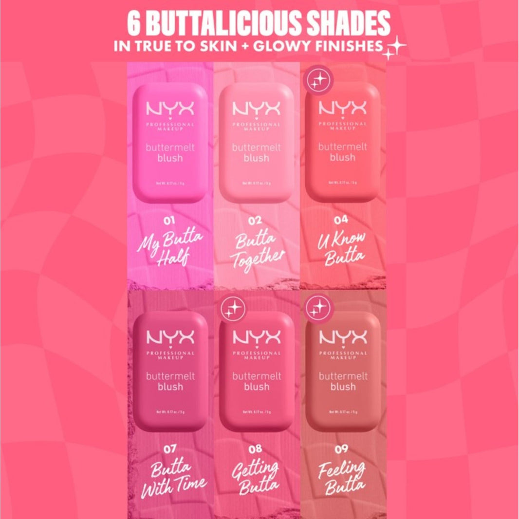 NYX PROFESSIONAL MAKEUP Buttermelt Powder Blush, Fade and Transfer-Resistant Blush, Up to 12HR Make Up Wear, Vegan Formula - For The Butta-NYX PROFESSIONAL MAKEUP Buttermelt Powder Blush, Fade and Transfer-Resistant Blush, Up to 12HR Make Up Wear, Vegan Formula - For The Butta