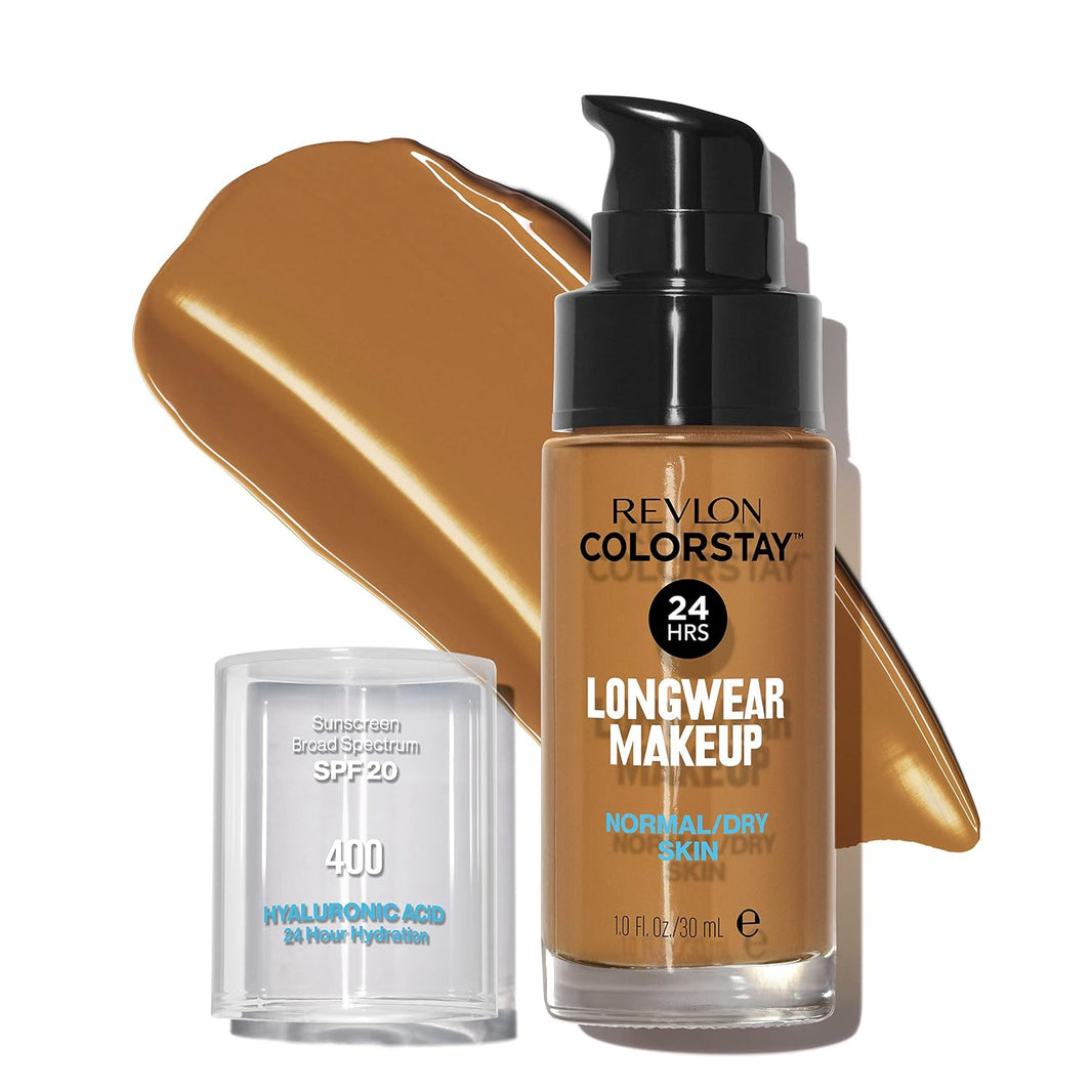 Revlon Liquid Foundation, ColorStay Face Makeup for Normal & Dry Skin, SPF 20, Longwear Medium-Full Coverage with Natural Finish, 240 Medium Beige, 1 Fl Oz-Revlon Liquid Foundation, ColorStay Face Makeup for Normal & Dry Skin, SPF 20, Longwear Medium-Full Coverage with Natural Finish, 240 Medium Beige, 1 Fl Oz