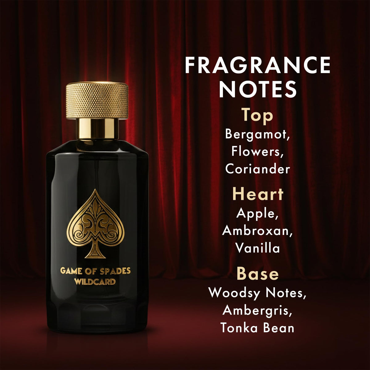 Jo Milano Game of Spades Wildcard Parfum Spray | 3.4 oz (100ml) | Vanilla, Apple, Tonka, Oud Wood, Bergamot Scent | Long Lasting Fragrance for Men-Jo Milano Game of Spades Wildcard Parfum Spray | 3.4 oz (100ml) | Vanilla, Apple, Tonka, Oud Wood, Bergamot Scent | Long Lasting Fragrance for Men