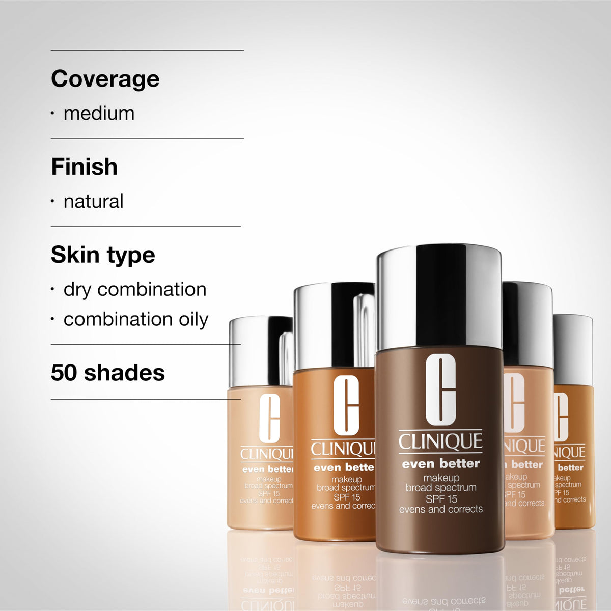 Clinique Even Better Makeup Liquid Foundation SPF 15 With Vitamin C For Dry + Oily Combination Skin Types | Medium Coverage + Natural Finish | Evens Skin Tone + Reduces Dark Spots-Clinique Even Better Makeup Liquid Foundation SPF 15 With Vitamin C For Dry + Oily Combination Skin Types | Medium Coverage + Natural Finish | Evens Skin Tone + Reduces Dark Spots