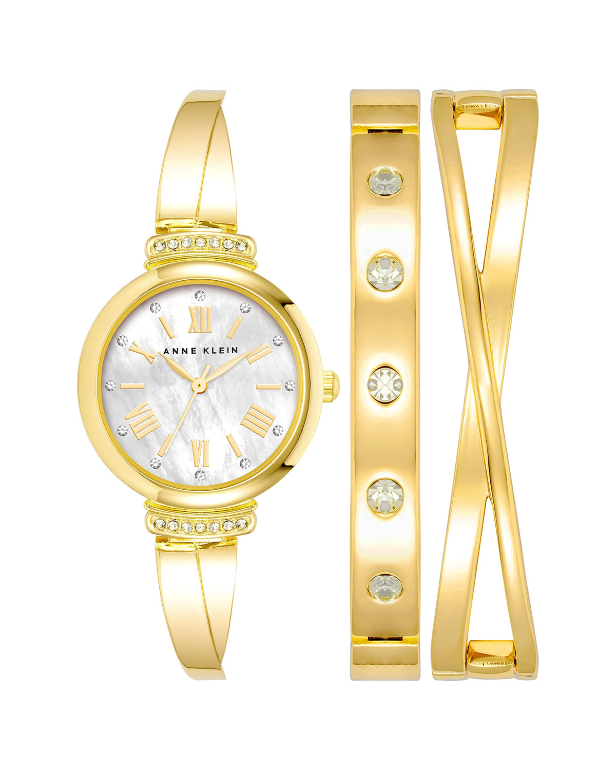 Anne Klein Women's Premium Crystal Accented Bangle Watch Set, AK/2245-Anne Klein Women's Premium Crystal Accented Bangle Watch Set, AK/2245
