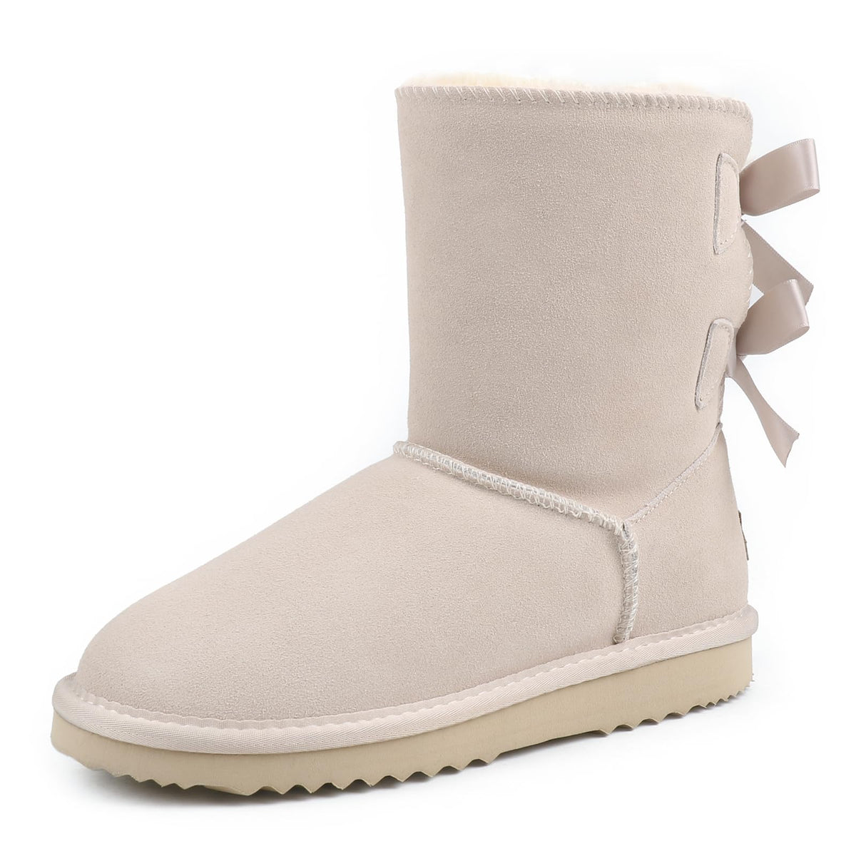 JOY IN LOVE Women's Snow Boots for Winter Mid-Calf high Back Bows-JOY IN LOVE Women's Snow Boots for Winter Mid-Calf high Back Bows
