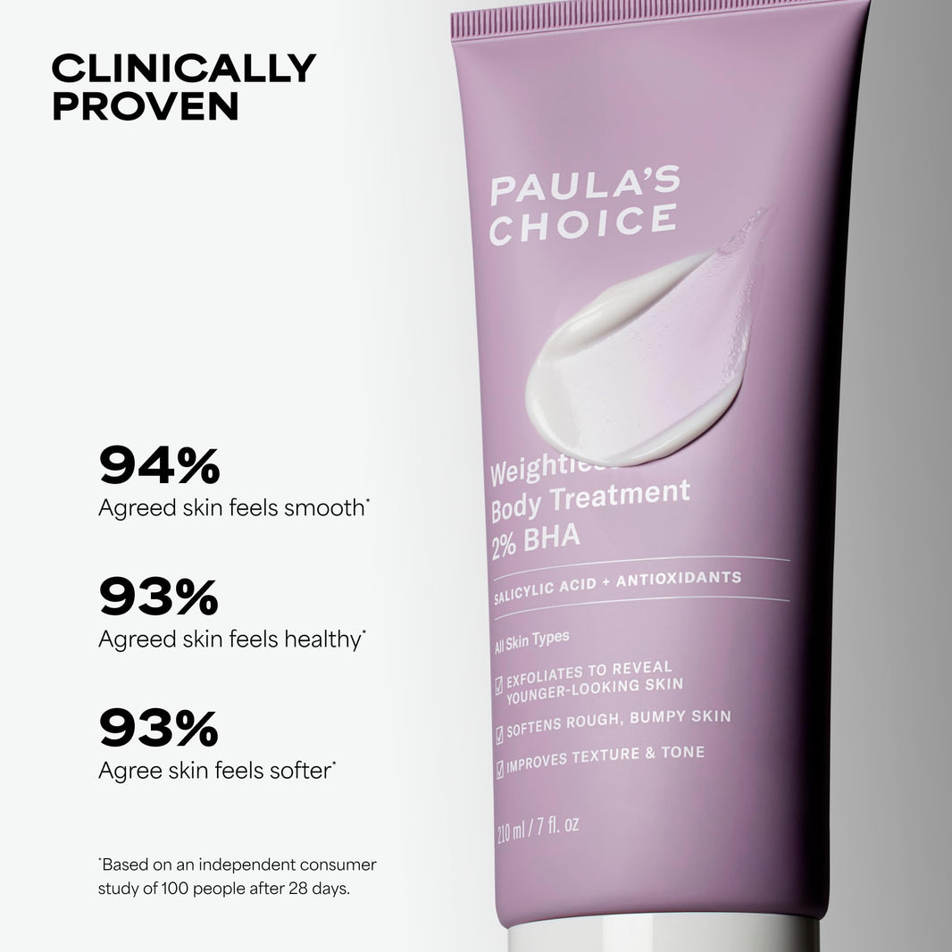 Paula's Choice Weightless Body Lotion Treatment 2% BHA, Salicylic Acid & Chamomile Lotion Exfoliant, Body Moisturizer for Keratosis Pilaris (KP) Prone Skin & Clogged Pores, Fragrance-Free-Paula's Choice Weightless Body Lotion Treatment 2% BHA, Salicylic Acid & Chamomile Lotion Exfoliant, Body Moisturizer for Keratosis Pilaris (KP) Prone Skin & Clogged Pores, Fragrance-Free