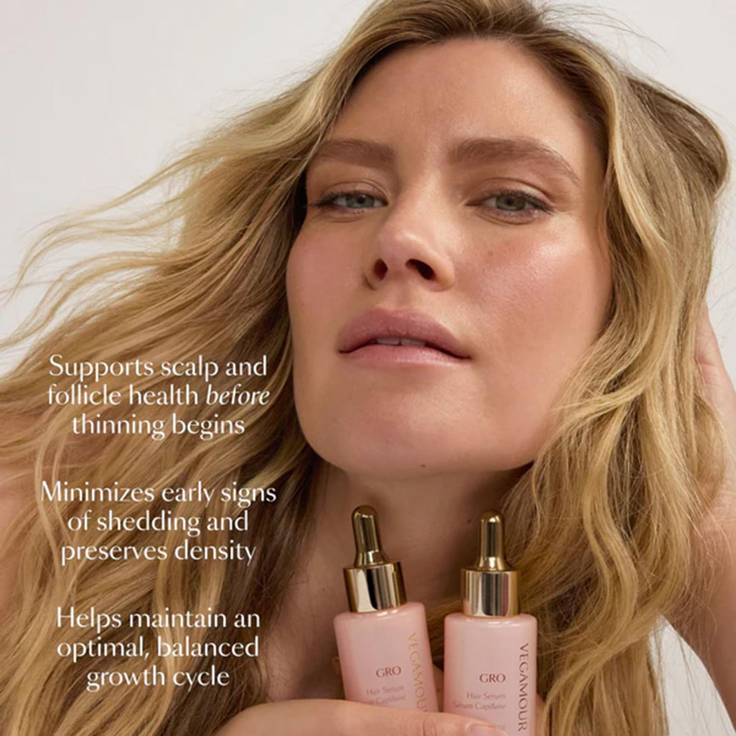 VEGAMOUR GRO Hair Serum for Hair Thinning & Shedding, Thicker Fuller Looking Hair In As Soon As 90 Days, Non Oily, Bergamot Scent, Vegan & Cruelty Free-VEGAMOUR GRO Hair Serum for Hair Thinning & Shedding, Thicker Fuller Looking Hair In As Soon As 90 Days, Non Oily, Bergamot Scent, Vegan & Cruelty Free