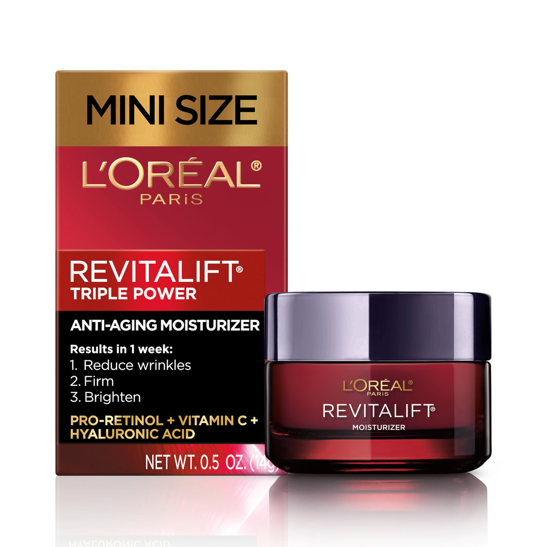 L'Oreal Paris Revitalift Triple Power Anti-Aging Face Moisturizer, Pro Retinol, Hyaluronic Acid & Vitamin C to Reduce Wrinkles, Firm & Brighten Skin, 2.55 Oz-L'Oreal Paris Revitalift Triple Power Anti-Aging Face Moisturizer, Pro Retinol, Hyaluronic Acid & Vitamin C to Reduce Wrinkles, Firm & Brighten Skin, 2.55 Oz