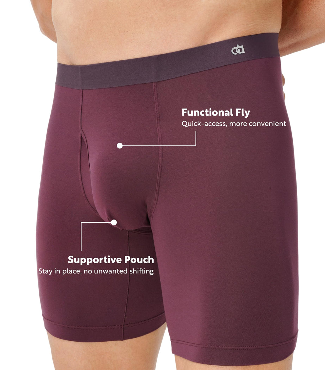 DAVID ARCHY Men's Ultra Soft Underwear Modal Boxer Briefs Slim Fit 6.5" | Second Skin Fabric Breathable, Smooth Low-Profile Waistband, Easy Access Side Fly, Tagless Anti Chafing for All-day Comfort-DAVID ARCHY Men's Ultra Soft Underwear Modal Boxer Briefs Slim Fit 6.5" | Second Skin Fabric Breathable, Smooth Low-Profile Waistband, Easy Access Side Fly, Tagless Anti Chafing for All-day Comfort