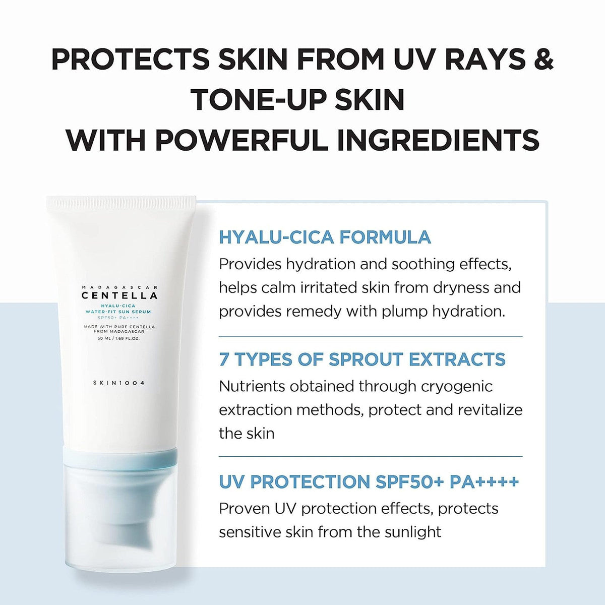 SKIN1004 Madagascar Centella Hyalu-Cica Water-Fit Sun Serum SPF50+ PA++++-SKIN1004 Madagascar Centella Hyalu-Cica Water-Fit Sun Serum SPF50+ PA++++