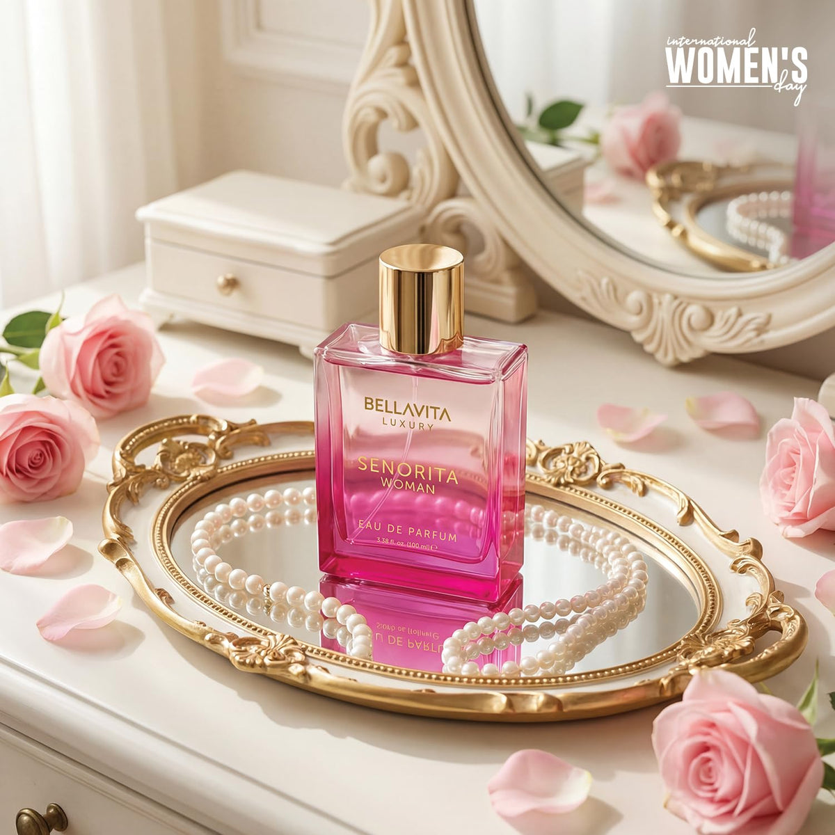 Bellavita Luxury Senorita Eau de Parfum | 100 ml (3.4 fl.oz.) | Perfume for Women | Fresh Floral, Yuzu, Peony, and Musk Notes | Long Lasting Women's Fragrance | Mother's day Fragrance-Bellavita Luxury Senorita Eau de Parfum | 100 ml (3.4 fl.oz.) | Perfume for Women | Fresh Floral, Yuzu, Peony, and Musk Notes | Long Lasting Women's Fragrance | Mother's day Fragrance