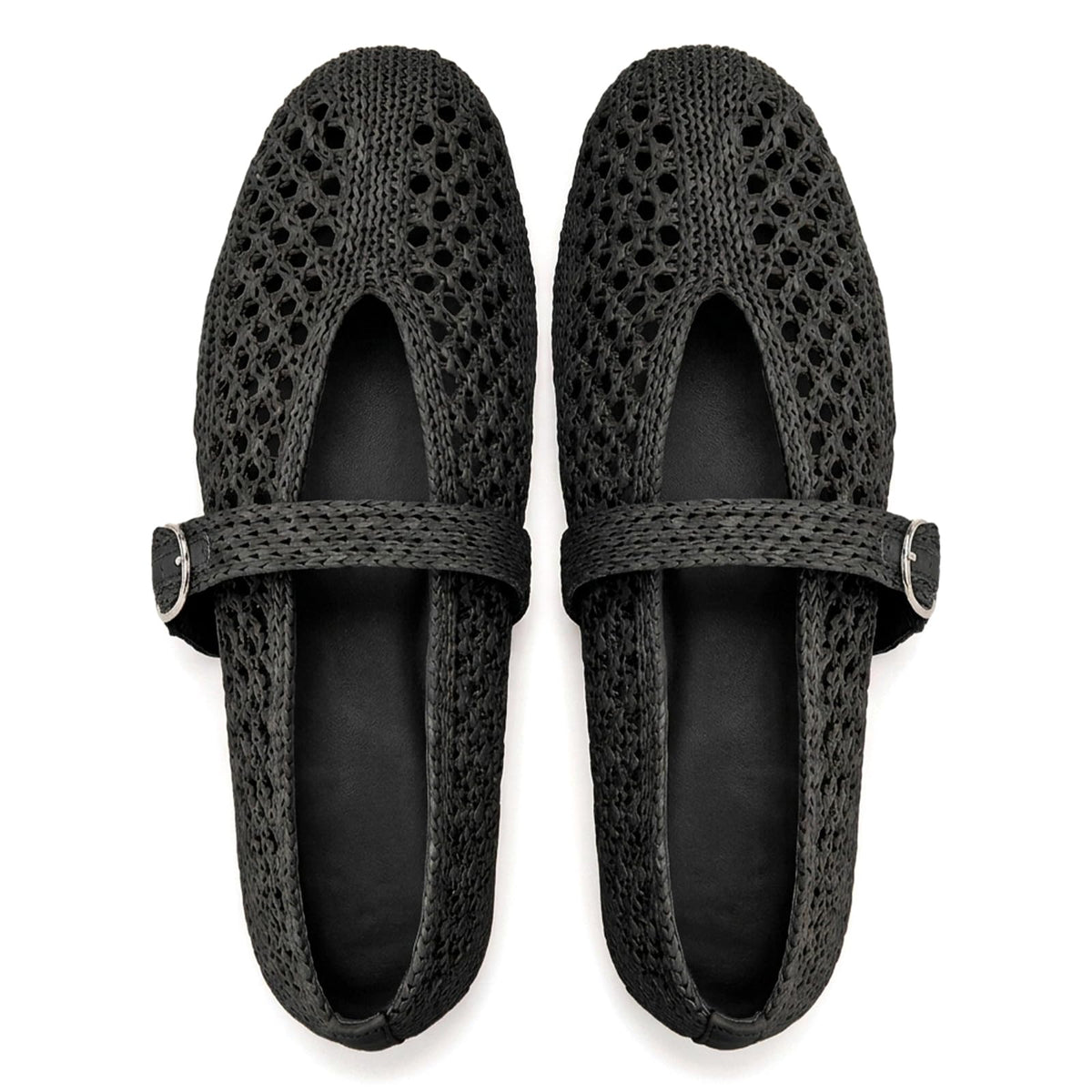 Woven Ballet Flats Women Mesh Raffia Flats Round Toe Mary Janes Comfortable Ballerina Flat Shoes-Woven Ballet Flats Women Mesh Raffia Flats Round Toe Mary Janes Comfortable Ballerina Flat Shoes