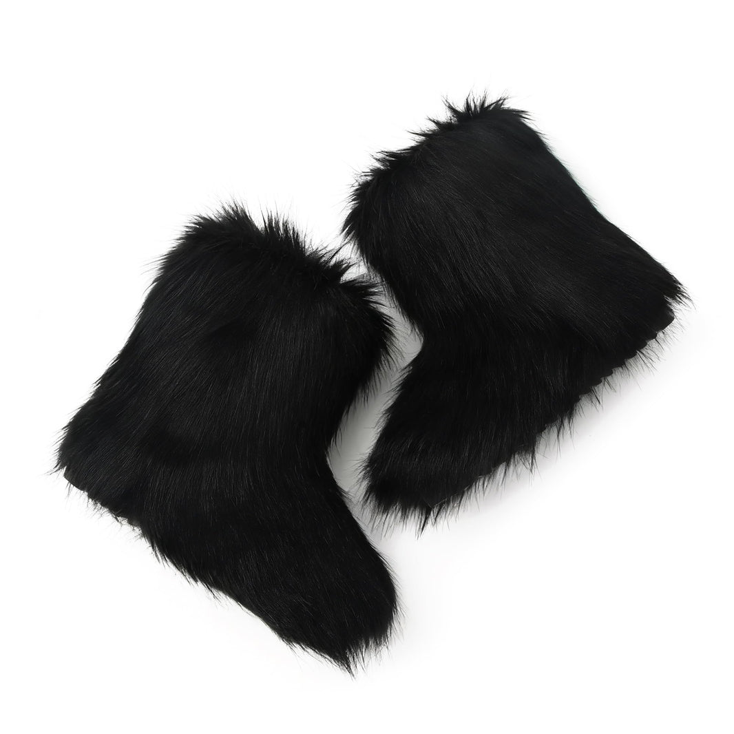 Wnshonzy Fur Boots for Women Snow Furry Fluffy Platform Flat Ankle Mini Boot Winter Round Toe Y2k Comfortable Mid-Calf Short Outdoor 2025-Wnshonzy Fur Boots for Women Snow Furry Fluffy Platform Flat Ankle Mini Boot Winter Round Toe Y2k Comfortable Mid-Calf Short Outdoor 2025