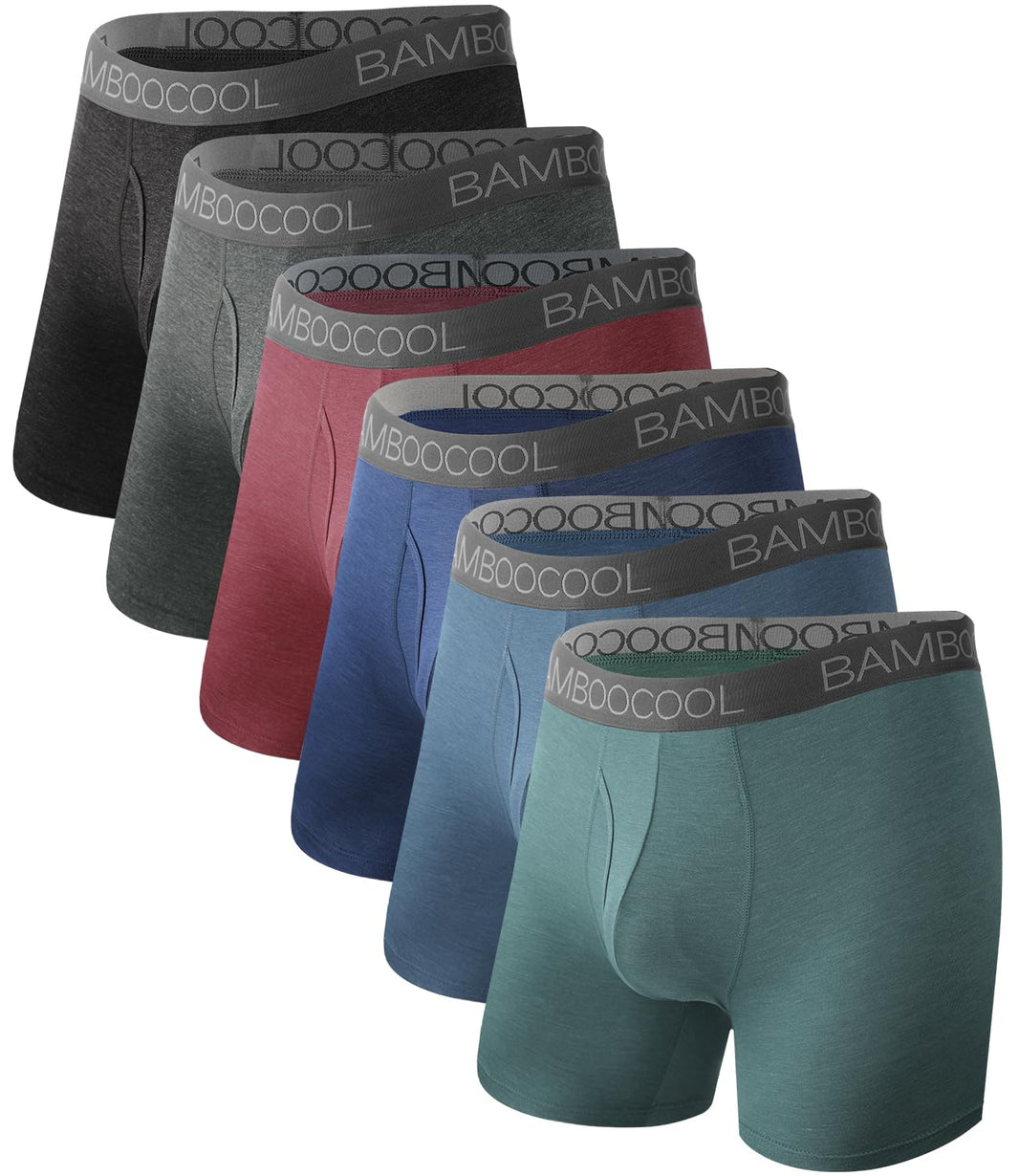 BAMBOO COOL Ultra Soft Mens Underwear Boxer Briefs Multi-pack | Bamboo Fabric‌,No Ride Up,More Breathable Than Cotton-BAMBOO COOL Ultra Soft Mens Underwear Boxer Briefs Multi-pack | Bamboo Fabric‌,No Ride Up,More Breathable Than Cotton