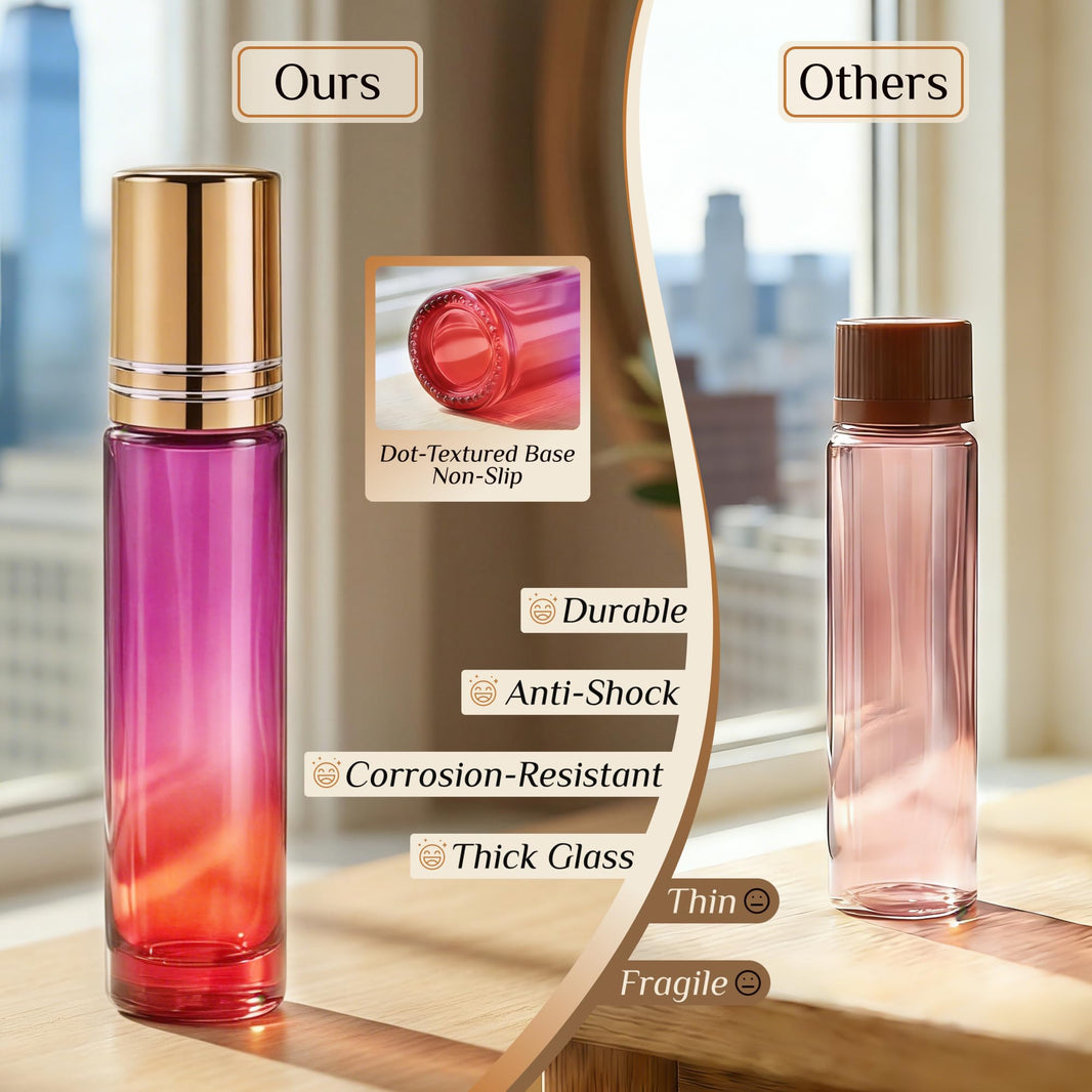 PrettyCare 4 Pack Amber Glass Oil Roller Bottles for Essential Oils 10ml, Roll On Bottles with Stainless Steel Roller Ball Leak-Proof Perfume Travel Refillable Bottle Empty, Beauty & Personal Care-PrettyCare 4 Pack Amber Glass Oil Roller Bottles for Essential Oils 10ml, Roll On Bottles with Stainless Steel Roller Ball Leak-Proof Perfume Travel Refillable Bottle Empty, Beauty & Personal Care