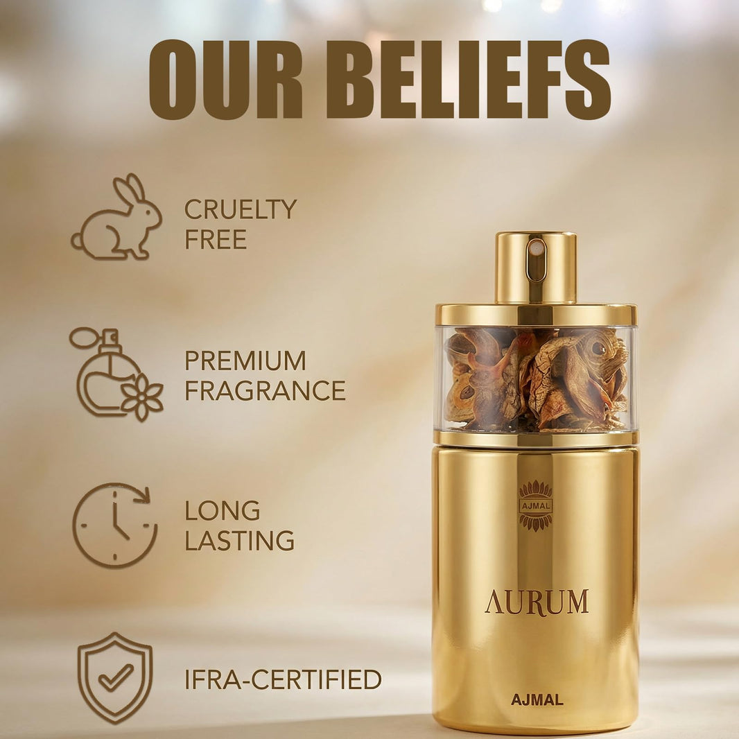 Ajmal Aurum Eau de Parfum 2.5 oz (75 ml) for Women | Fresh, Fruity & Floral Oriental Perfume with Amber, Musk & Vanilla | Long-Lasting Luxury Scent from Dubai-Ajmal Aurum Eau de Parfum 2.5 oz (75 ml) for Women | Fresh, Fruity & Floral Oriental Perfume with Amber, Musk & Vanilla | Long-Lasting Luxury Scent from Dubai
