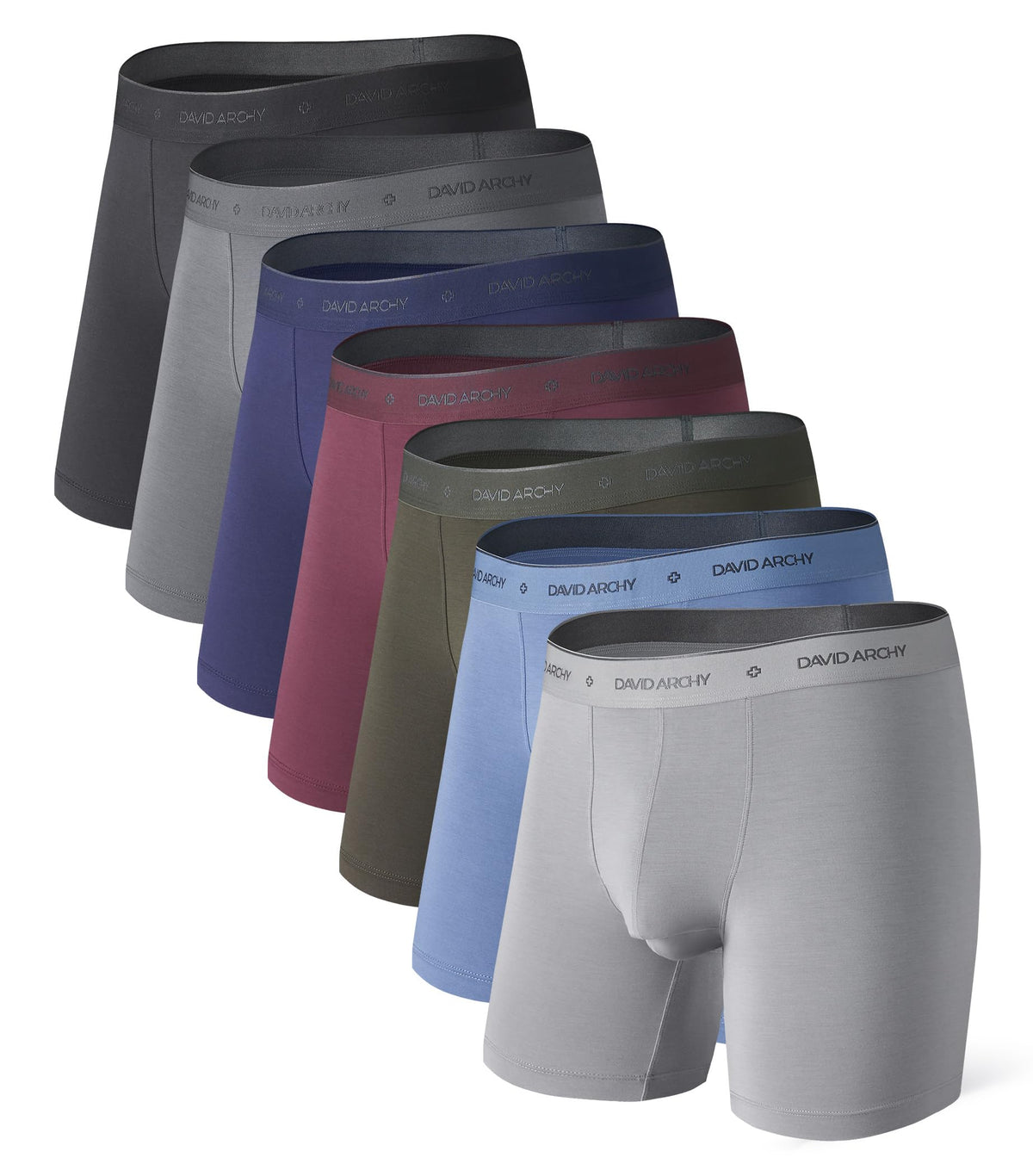 DAVID ARCHY Men's Underwear Modal Boxer Briefs Trunks Multi-Pack | Dual Pouch with Fly, Ultra Soft Second Skin Feel, Breathable Stretch Spandex, Anti Chafing, Daily Lounging Work Travel-DAVID ARCHY Men's Underwear Modal Boxer Briefs Trunks Multi-Pack | Dual Pouch with Fly, Ultra Soft Second Skin Feel, Breathable Stretch Spandex, Anti Chafing, Daily Lounging Work Travel