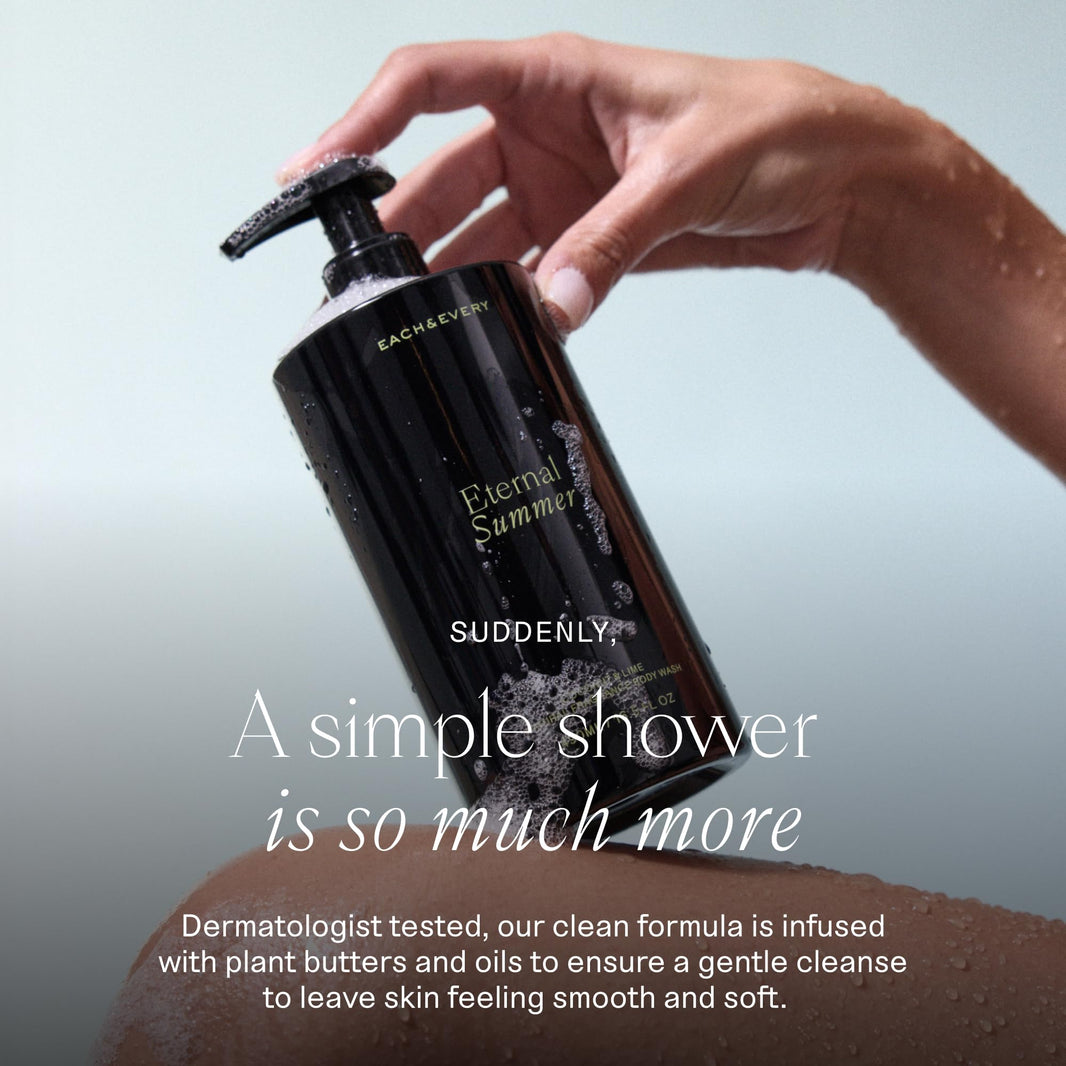 Each & Every Body Wash for Women and Men - Skin Feels Hydrated, Smooth & Soft - Ceramides, Lactic Acid AHA & Moringa Oil - 100% Natural Fragrance Gel - Eternal Summer, Coconut & Lime - 16.5 Fl Oz-Each & Every Body Wash for Women and Men - Skin Feels Hydrated, Smooth & Soft - Ceramides, Lactic Acid AHA & Moringa Oil - 100% Natural Fragrance Gel - Eternal Summer, Coconut & Lime - 16.5 Fl Oz