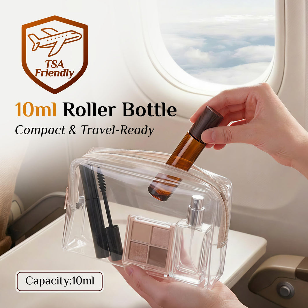 PrettyCare 4 Pack Amber Glass Oil Roller Bottles for Essential Oils 10ml, Roll On Bottles with Stainless Steel Roller Ball Leak-Proof Perfume Travel Refillable Bottle Empty, Beauty & Personal Care-PrettyCare 4 Pack Amber Glass Oil Roller Bottles for Essential Oils 10ml, Roll On Bottles with Stainless Steel Roller Ball Leak-Proof Perfume Travel Refillable Bottle Empty, Beauty & Personal Care