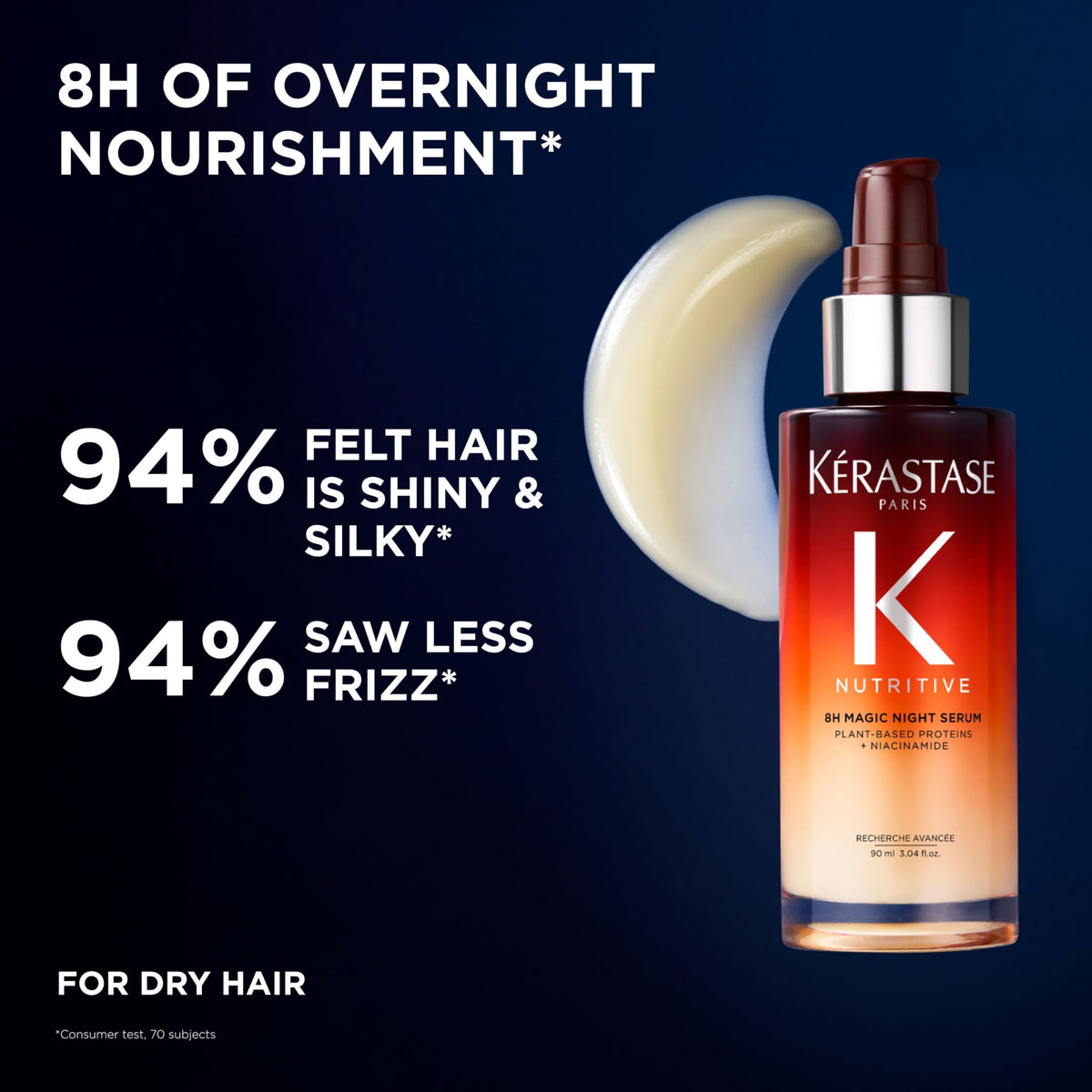 Kerastase Nutritive 8H Magic Night Serum - Overnight Treatment for Dry Hair, Enhances Shine, Nourishes and Reduces Frizz, With Plant-Based Proteins-Kerastase Nutritive 8H Magic Night Serum - Overnight Treatment for Dry Hair, Enhances Shine, Nourishes and Reduces Frizz, With Plant-Based Proteins