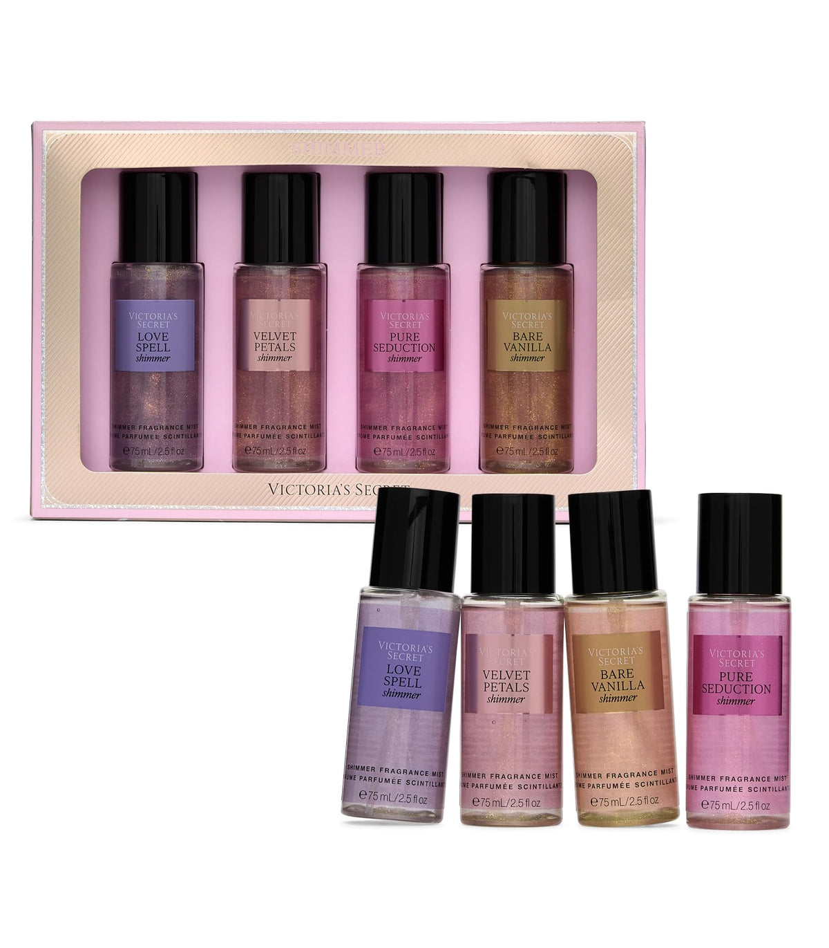 Victoria's Secret Fragrance Mist Collection 4 Piece Mini Mist Gift Set, Assorted Scents, Gift Set for Women-Victoria's Secret Fragrance Mist Collection 4 Piece Mini Mist Gift Set, Assorted Scents, Gift Set for Women