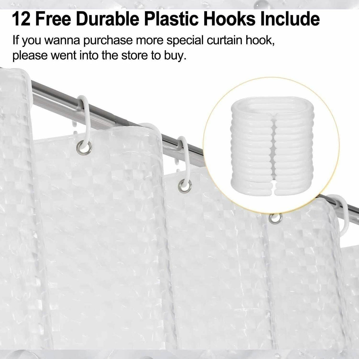 72 Inch FITNATE EVA Shower Clear Curtain Liner-72 Inch FITNATE EVA Shower Clear Curtain Liner