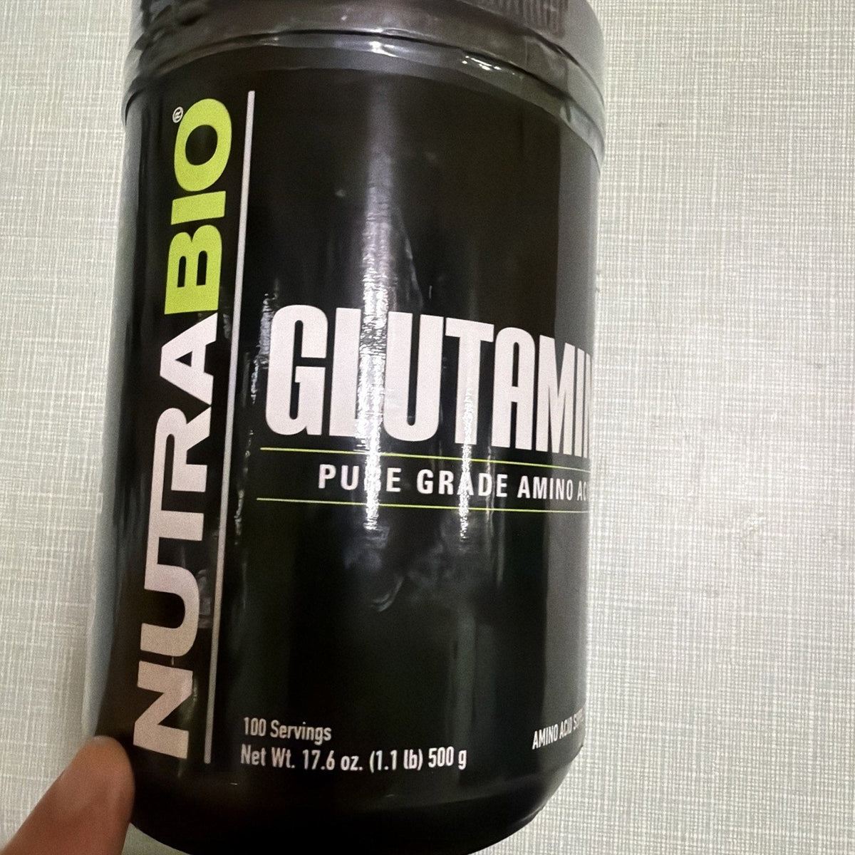 NutraBio Glutamine Pure Grade Amino Acid-- 1.1 lb. 100 Servings. BB 06/2027-NutraBio Glutamine Pure Grade Amino Acid-- 1.1 lb. 100 Servings. BB 06/2027