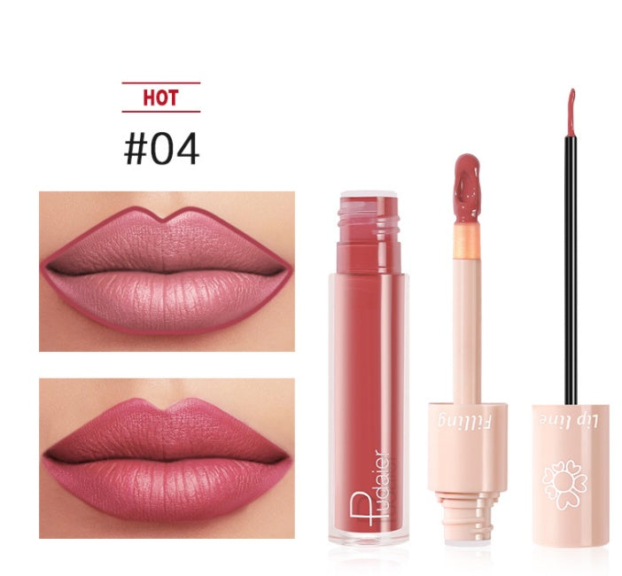 Pudaier Dual Lipstick Lip Gloss Liquid Lipstick-5635f27977eaf2cf2a4145b578b8e741