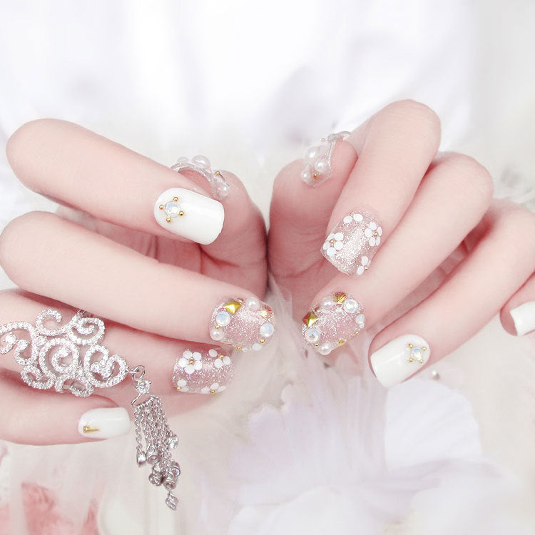 Finished Nail Art Magazine Style Beautiful Bride Fake Nails-6cf0dce4288e8f2cc3db6b07db23512