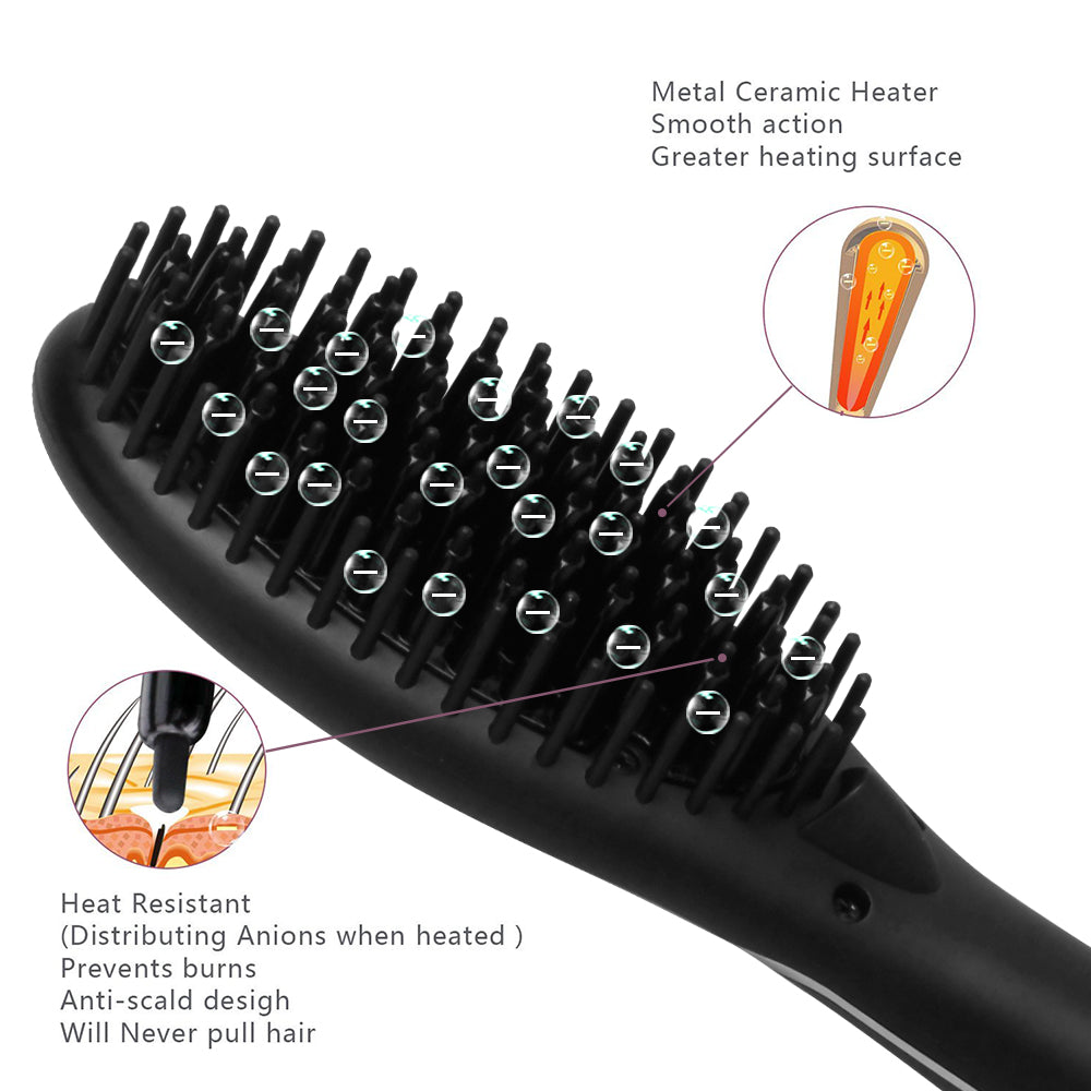 Hair Straightener Comb Hair Electric Brush Comb Irons Auto Straight Hair Comb-4111d117b94045d42d3b8536c00cee57