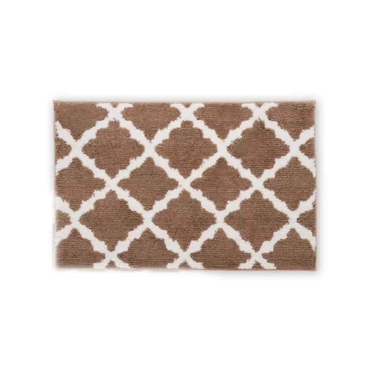 Bibb Home 1-2 Pack Trellis Micro Shag Bath Rugs 17" X 24"-Bibb Home 1-2 Pack Trellis Micro Shag Bath Rugs 17" X 24"