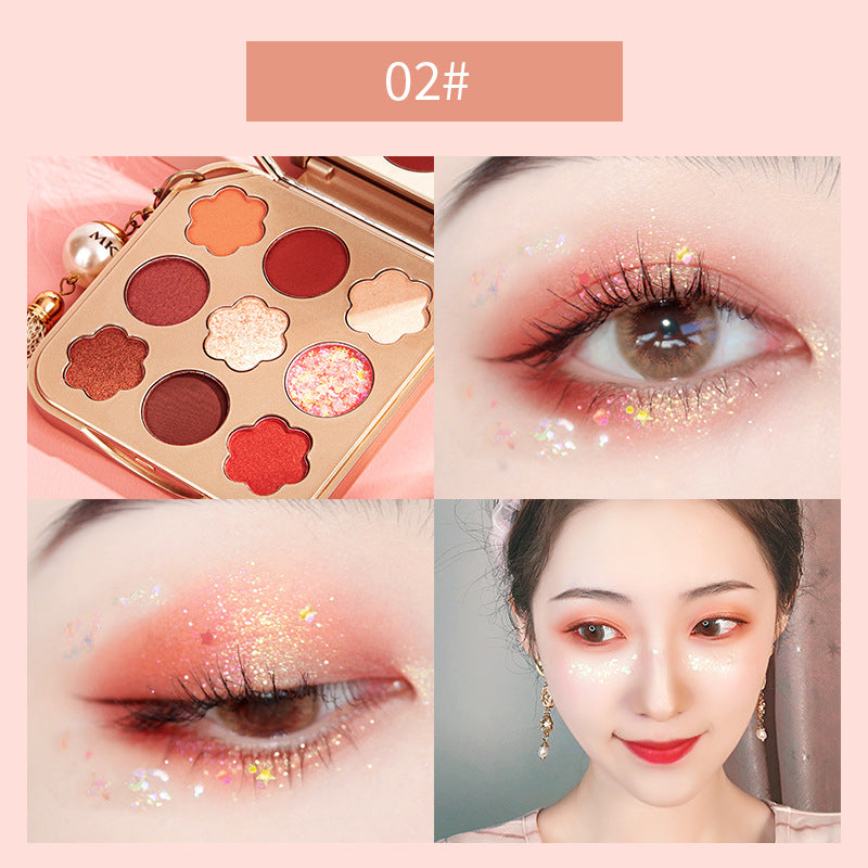 Nine Colors Matte Pearlescent Waterproof Long Lasting Star Bright Diamond Eyeshadow Palette-81b31ee042b534a14bf8f57d6a0a6e69