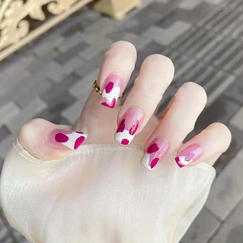 Ashionable Blue And Graffiti Pattern Wearable Fake Nails-b72cf6aedfc70974fd7fc2d889e03cb5