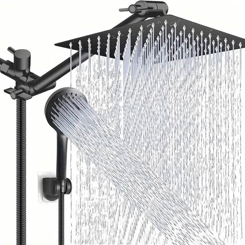 8-Inch High Pressure Showerhead with 11-Inch Adjustable Extension Arm-8-Inch High Pressure Showerhead with 11-Inch Adjustable Extension Arm