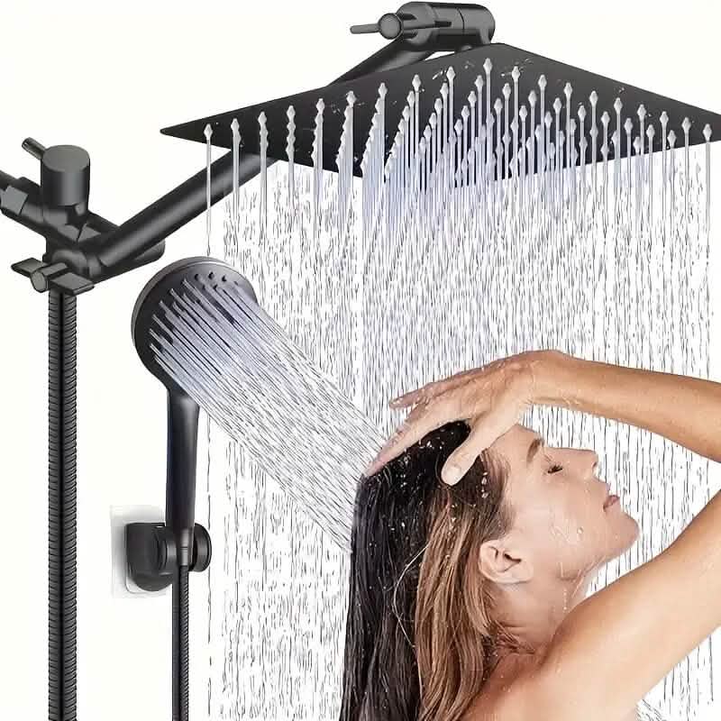 8-Inch High Pressure Showerhead with 11-Inch Adjustable Extension Arm-8-Inch High Pressure Showerhead with 11-Inch Adjustable Extension Arm
