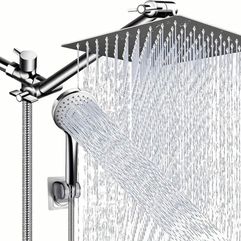 8-Inch High Pressure Showerhead with 11-Inch Adjustable Extension Arm-8-Inch High Pressure Showerhead with 11-Inch Adjustable Extension Arm