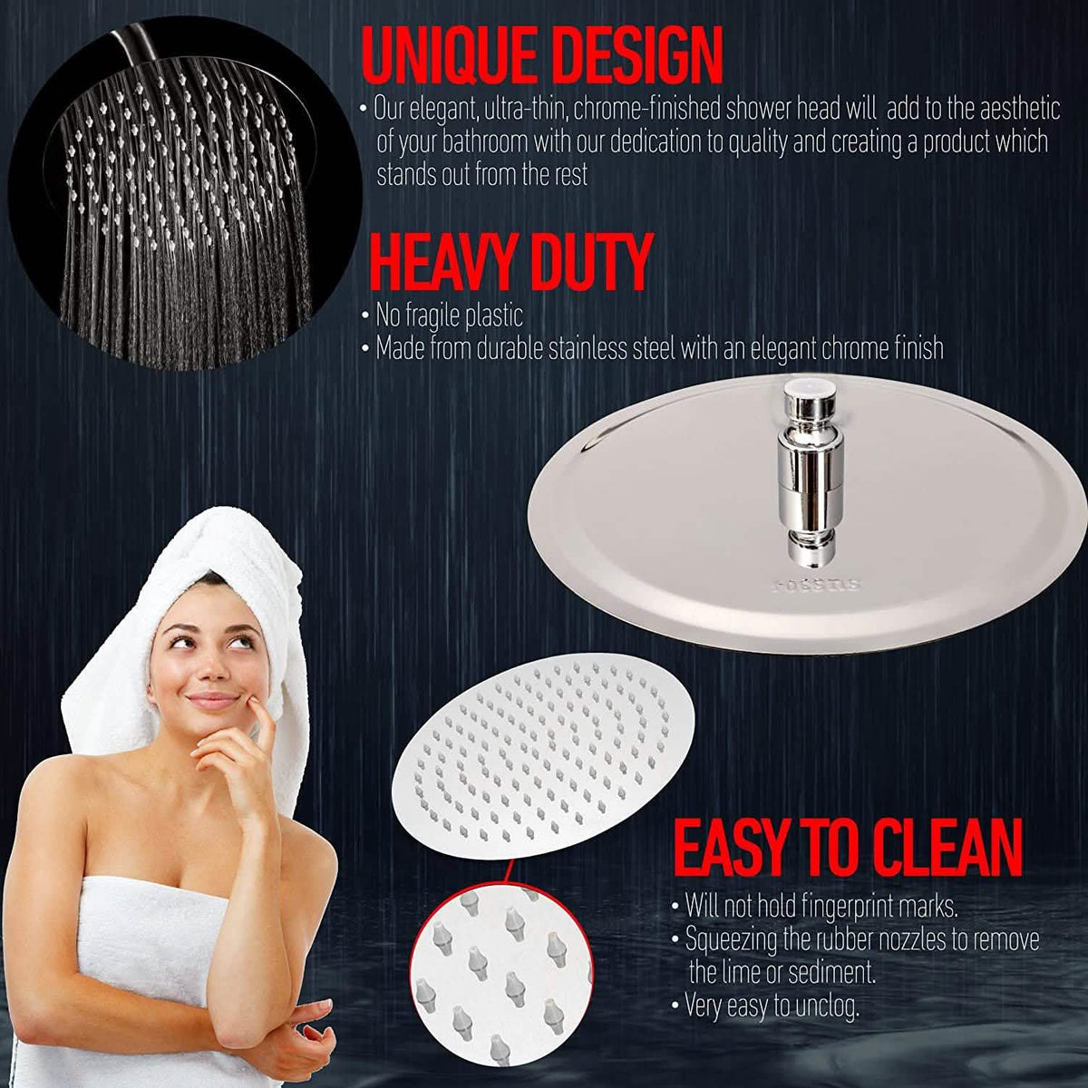 8-Inch Rainfall Shower Head-8-Inch Rainfall Shower Head