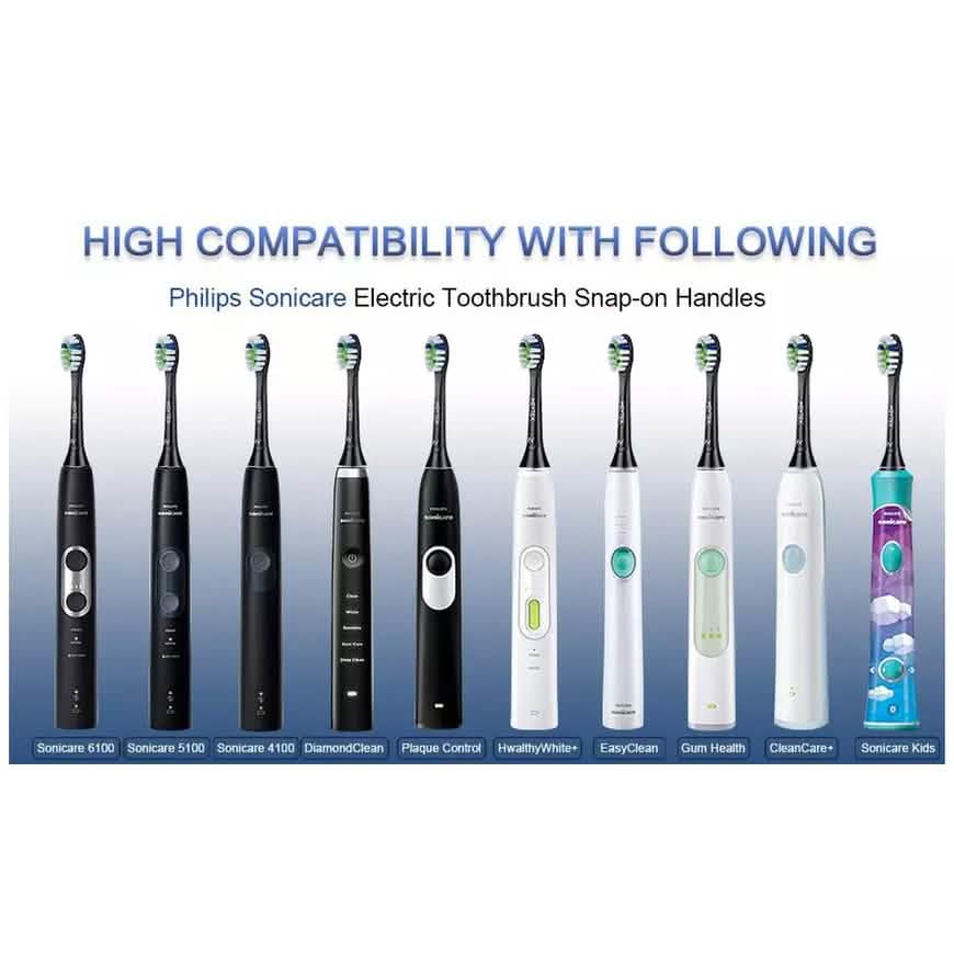 8-Pack: Black Replacement Electric Toothbrush Heads for Philips Sonicare-8-Pack: Black Replacement Electric Toothbrush Heads for Philips Sonicare