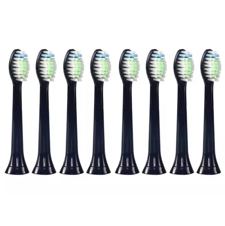 8-Pack: Black Replacement Electric Toothbrush Heads for Philips Sonicare-8-Pack: Black Replacement Electric Toothbrush Heads for Philips Sonicare