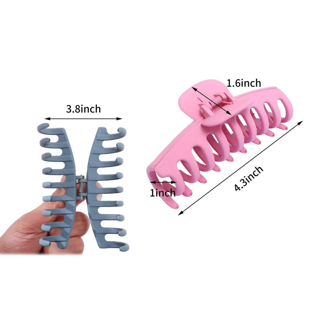 8-Pack: Women's Acrylic Large Claw Matt Hair Clips-8-Pack: Women's Acrylic Large Claw Matt Hair Clips