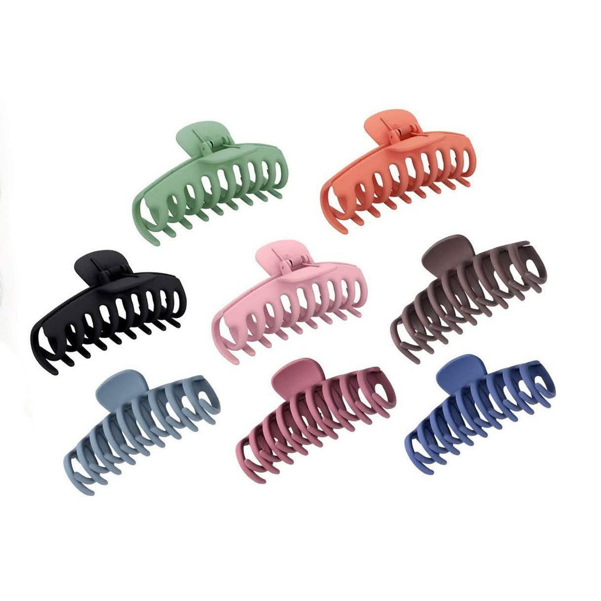 8-Pack: Women's Acrylic Large Claw Matt Hair Clips-8-Pack: Women's Acrylic Large Claw Matt Hair Clips