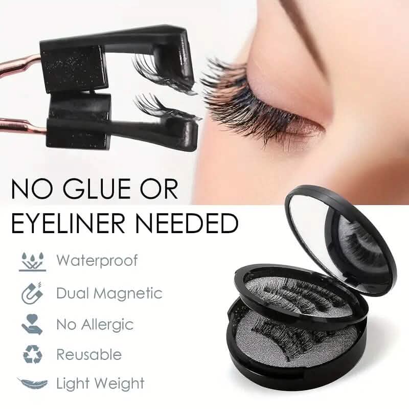 8-Pairs: Reusable Magnetic Dual 3D False Eyelashes Kit-8-Pairs: Reusable Magnetic Dual 3D False Eyelashes Kit