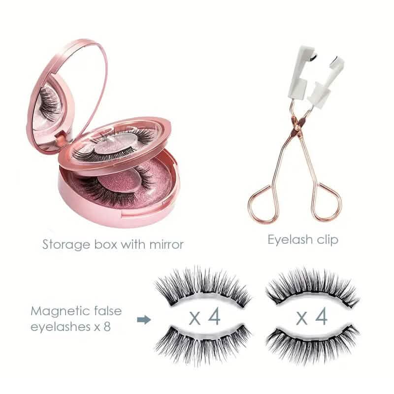 8-Pairs: Reusable Magnetic Dual 3D False Eyelashes Kit-8-Pairs: Reusable Magnetic Dual 3D False Eyelashes Kit