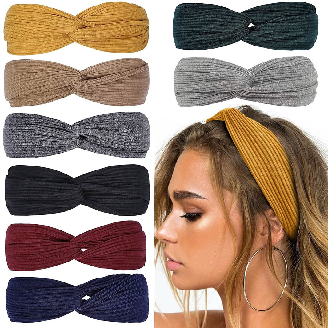 8-Piece: Twist Knotted Boho Stretchy Hair Bands-8-Piece: Twist Knotted Boho Stretchy Hair Bands