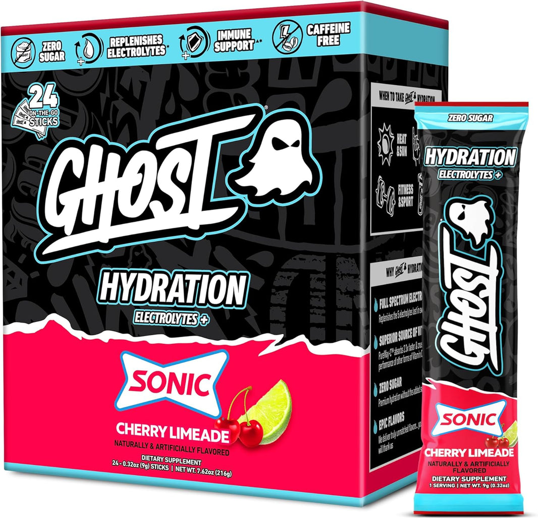 Ghost Hydration Sticks — Cherry Limeade, 216g (Best By 1/2027)-Ghost Hydration Sticks — Cherry Limeade, 216g (Best By 1/2027)