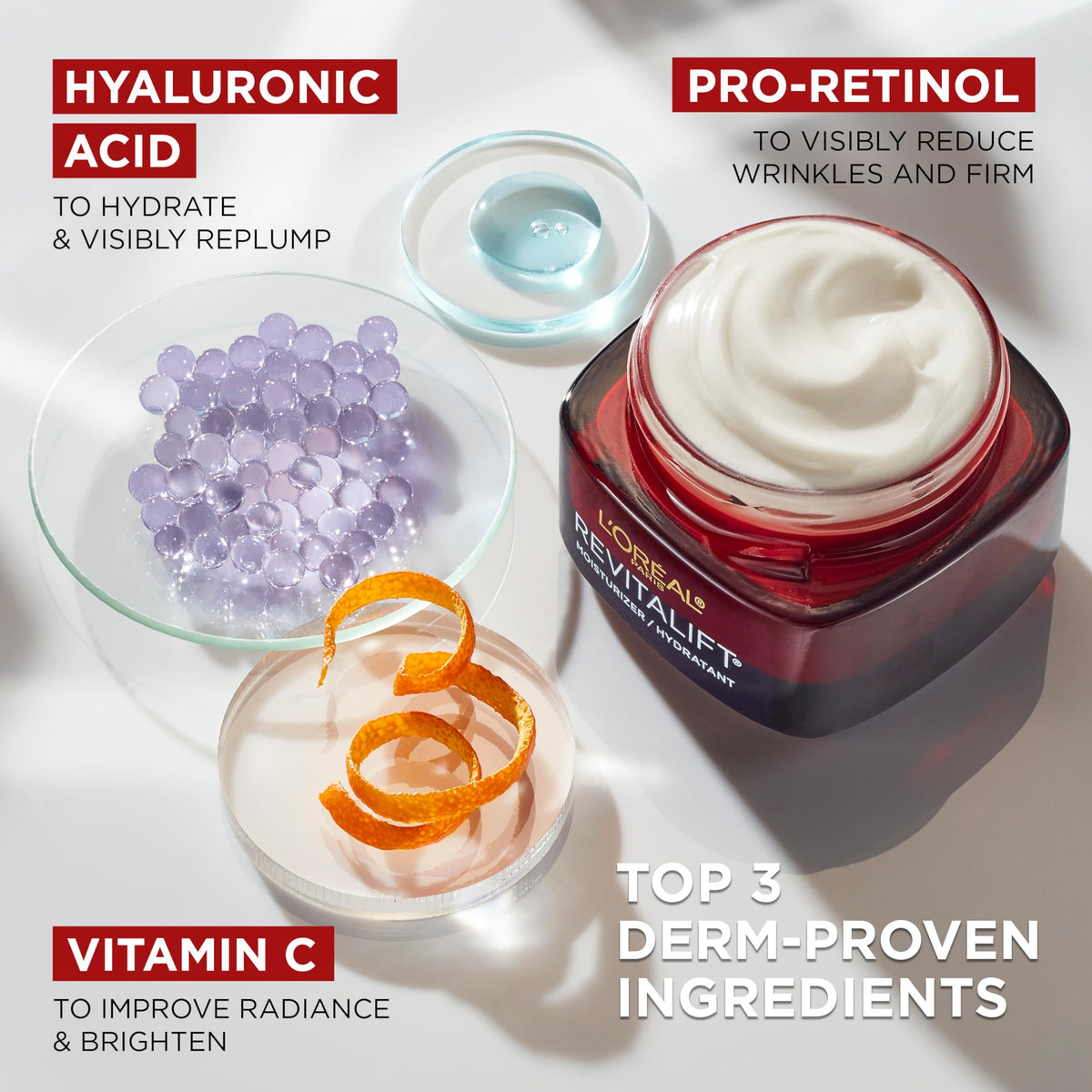 L'Oreal Paris Revitalift Triple Power Anti-Aging Face Moisturizer, Pro Retinol, Hyaluronic Acid & Vitamin C to Reduce Wrinkles, Firm & Brighten Skin, 2.55 Oz-L'Oreal Paris Revitalift Triple Power Anti-Aging Face Moisturizer, Pro Retinol, Hyaluronic Acid & Vitamin C to Reduce Wrinkles, Firm & Brighten Skin, 2.55 Oz