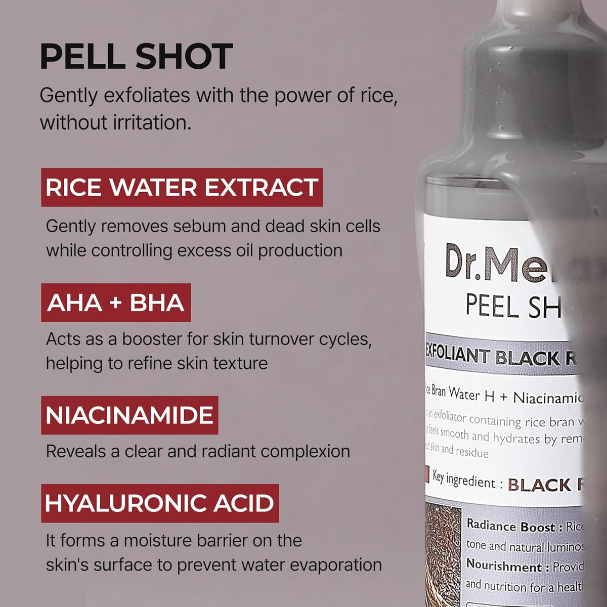 Dr. Melaxin Peel Shot Exfoliant Black Rice Ampoule-Dr. Melaxin Peel Shot Exfoliant Black Rice Ampoule