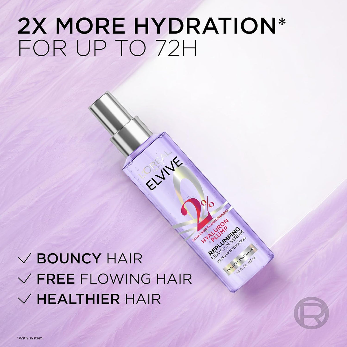 L'Oreal Paris Elvive Hyaluron Plump Moisture Plump Hair Serum for Dehydrated, Dry Hair with Hyaluronic Acid Care Complex, Paraben-Free, 4.4 Fl Oz-L'Oreal Paris Elvive Hyaluron Plump Moisture Plump Hair Serum for Dehydrated, Dry Hair with Hyaluronic Acid Care Complex, Paraben-Free, 4.4 Fl Oz