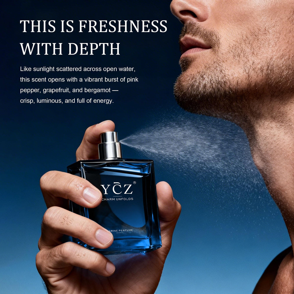 Ycz Midnight Marine Eau de Parfum for Men, 1.7 Fl Oz (50 mL), Long-Lasting Cologne, Fresh Marine & Woody Fragrance with Grapefruit, Ginger and Cedar Notes for Daily Wear, Date Night and Gifts-Ycz Midnight Marine Eau de Parfum for Men, 1.7 Fl Oz (50 mL), Long-Lasting Cologne, Fresh Marine & Woody Fragrance with Grapefruit, Ginger and Cedar Notes for Daily Wear, Date Night and Gifts