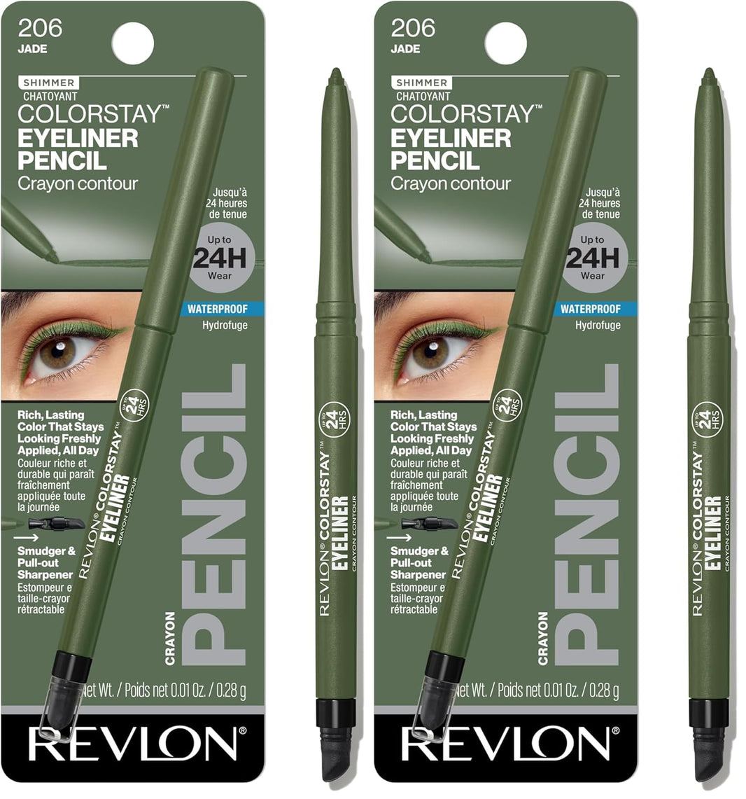 Revlon ColorStay Pencil Waterproof Eyeliner, Smudge-Proof, Eye Makeup with Built-In Sharpener, Long-Lasting, Matte Finish, 201 Black, 2 pack-Revlon ColorStay Pencil Waterproof Eyeliner, Smudge-Proof, Eye Makeup with Built-In Sharpener, Long-Lasting, Matte Finish, 201 Black, 2 pack