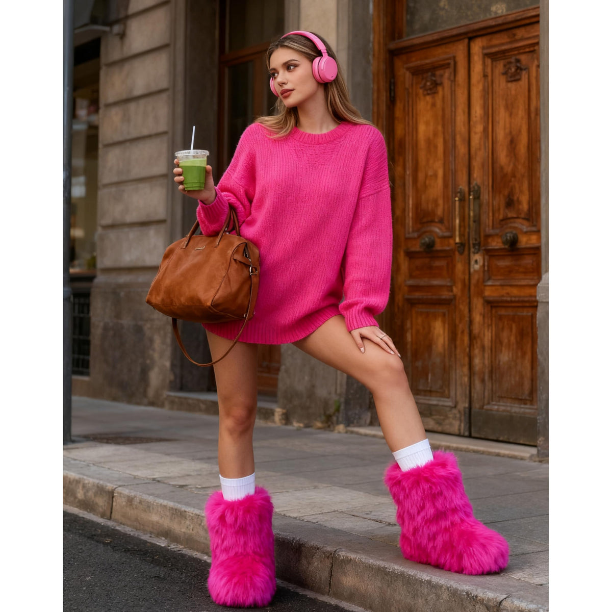 Wnshonzy Fur Boots for Women Snow Furry Fluffy Platform Flat Ankle Mini Boot Winter Round Toe Y2k Comfortable Mid-Calf Short Outdoor 2025-Wnshonzy Fur Boots for Women Snow Furry Fluffy Platform Flat Ankle Mini Boot Winter Round Toe Y2k Comfortable Mid-Calf Short Outdoor 2025