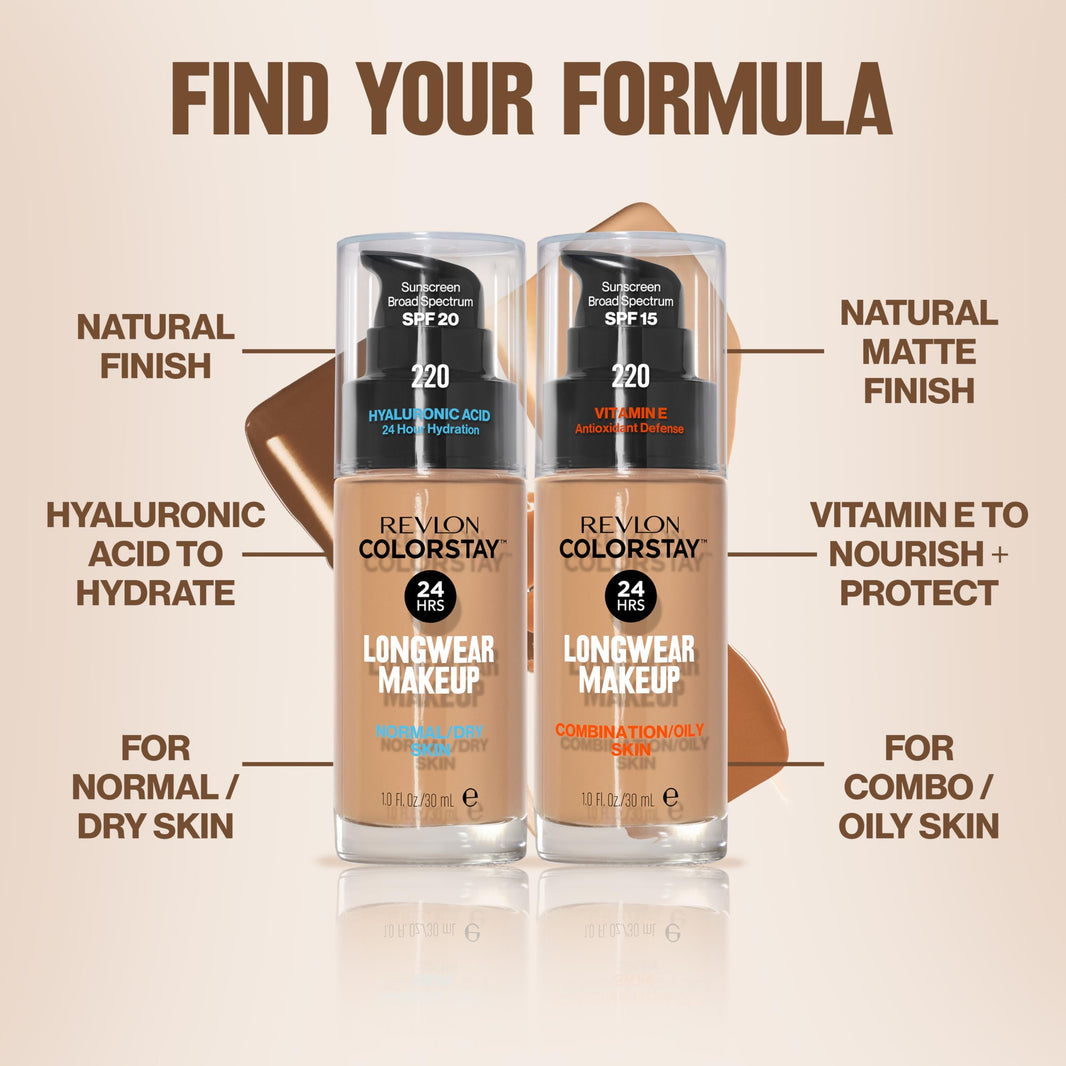 Revlon Liquid Foundation, ColorStay Face Makeup for Combination & Oily Skin, SPF 15, Medium-Full Coverage with Matte Finish, 180 Sand Beige, 1 Fl Oz-Revlon Liquid Foundation, ColorStay Face Makeup for Combination & Oily Skin, SPF 15, Medium-Full Coverage with Matte Finish, 180 Sand Beige, 1 Fl Oz
